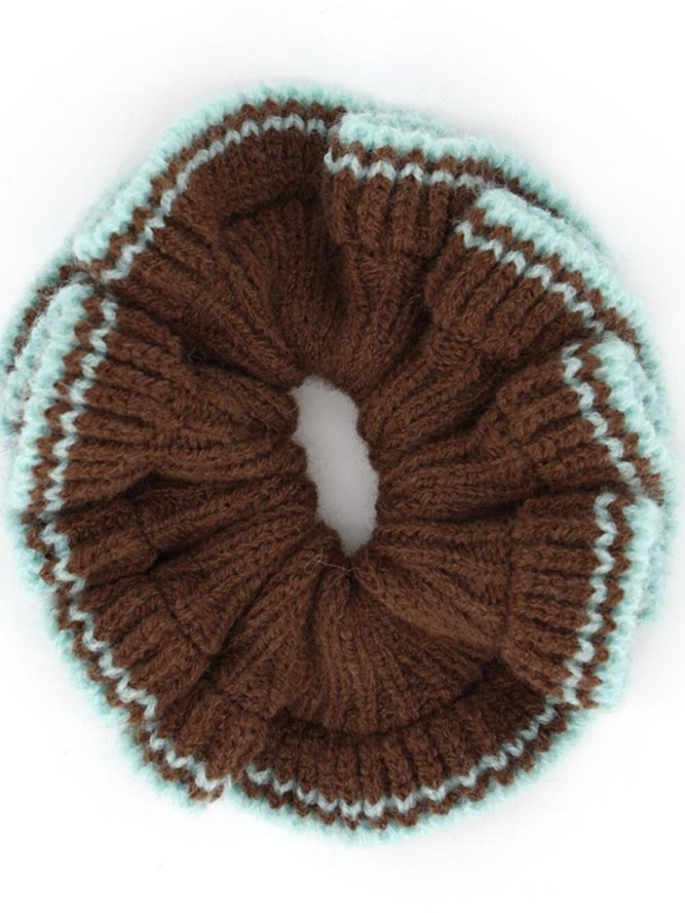 Knit Ribbed Ruffle Hair Scrunchie - Picture 12 of 16